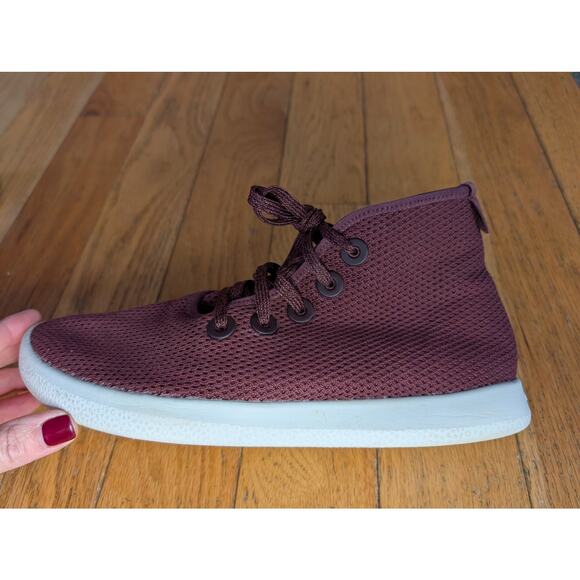 Allbirds Tree Toppers High Top Sneakers Burgundy Sustainable Wool Women's Size 8 - Picture 2 of 8